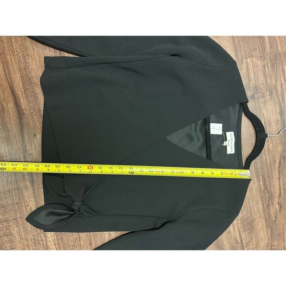 Madewell Texture & Thread Crepe Wrap Top, Black Blouse, Sz Small, MSRP $49 - Picture 3 of 8